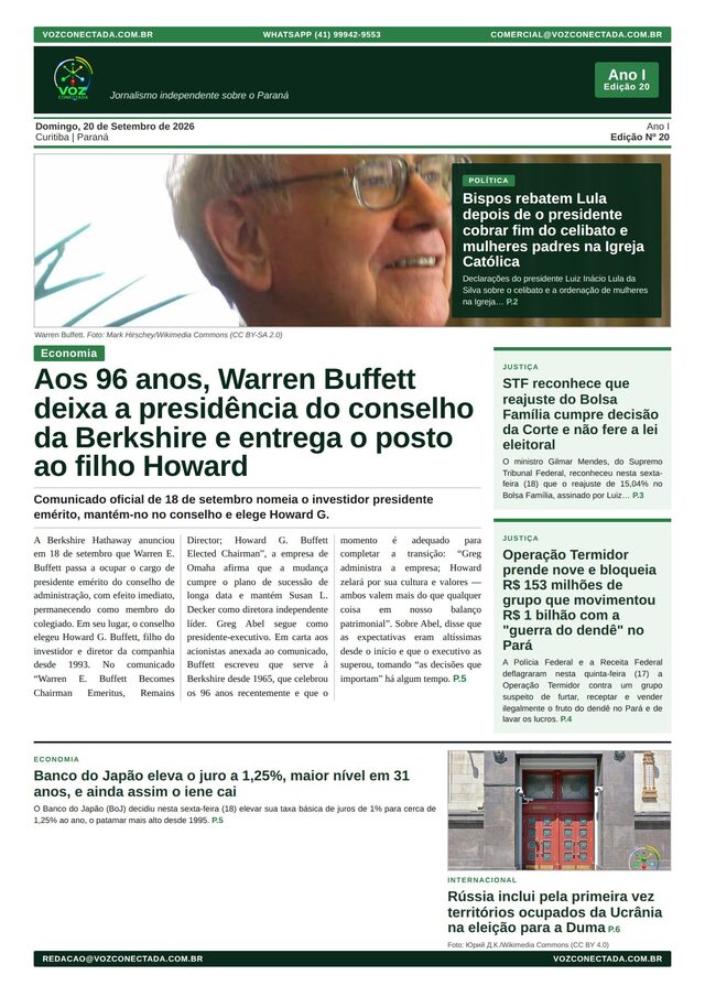 Capa da Edição 20