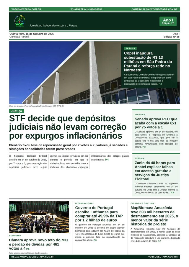 Capa da Edição 25 — Voz Conectada