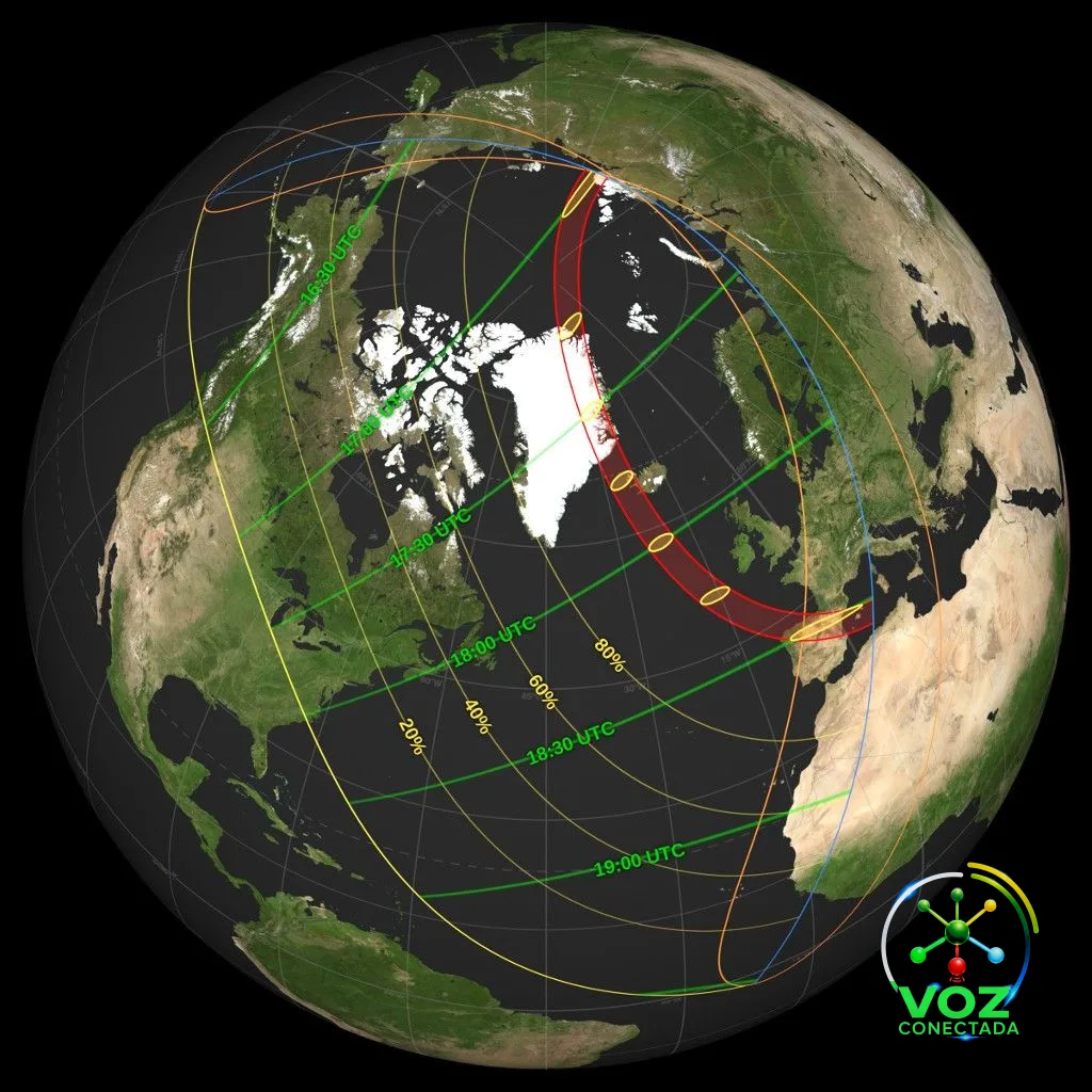 Eclipse solar total de 12 de agosto cruzará Groenlândia, Islândia e Espanha — e não será visto do Brasil