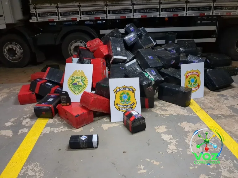 PF, PRF e PM apreendem quase 4 toneladas de maconha escondidas em carga de feno na BR-369, em Cambé